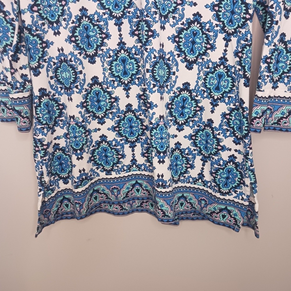 Coolibar UPF 50+ Tunic Top Blue Medallion Sun Protection Beach Cover Up S - Picture 4 of 6